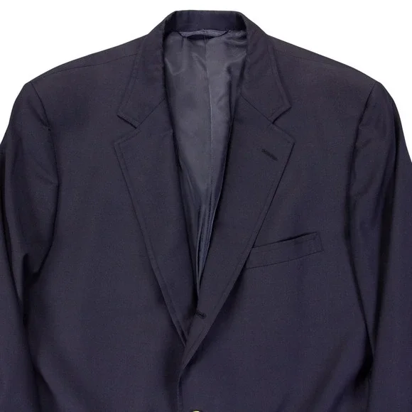Brooks Brothers Mens 44L Navy Blue Wool Gold Button Blazer Sport Coat